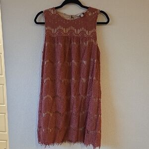 Speechless Sleeveless Lace Mini Dress - Mauve